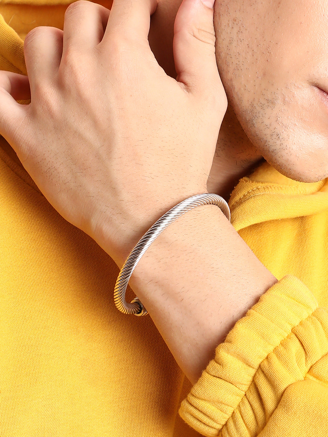 The Ripple Cuff Bracelet - Metallic Silver