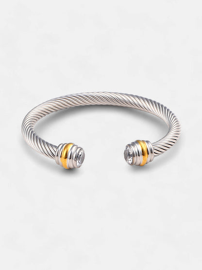 The Ripple Cuff Bracelet - Metallic Silver