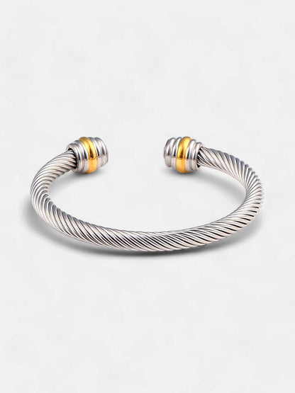The Ripple Cuff Bracelet - Metallic Silver