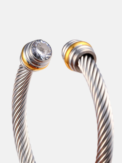 The Ripple Cuff Bracelet - Metallic Silver