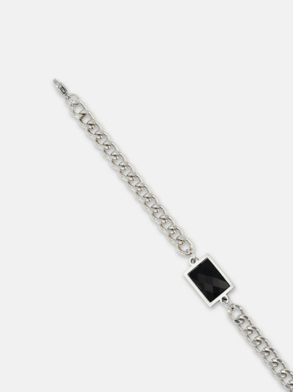 The Block Link Bracelet - Metallic Silver