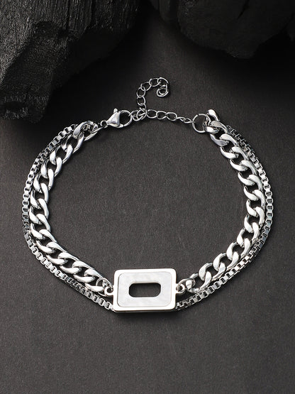 The Quad-Halo Link Bracelet - Metallic Silver