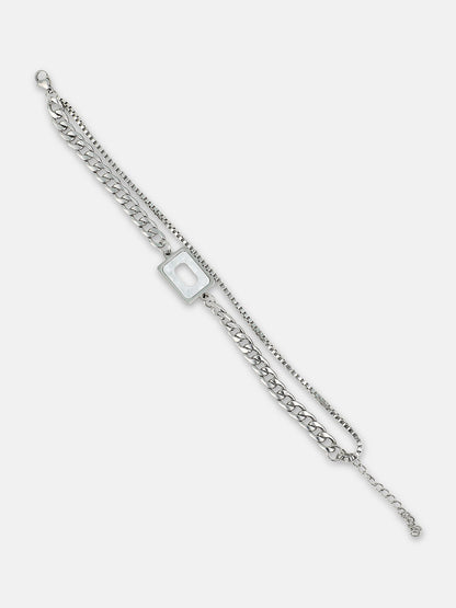 The Quad-Halo Link Bracelet - Metallic Silver