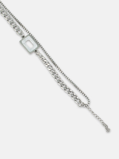 The Quad-Halo Link Bracelet - Metallic Silver