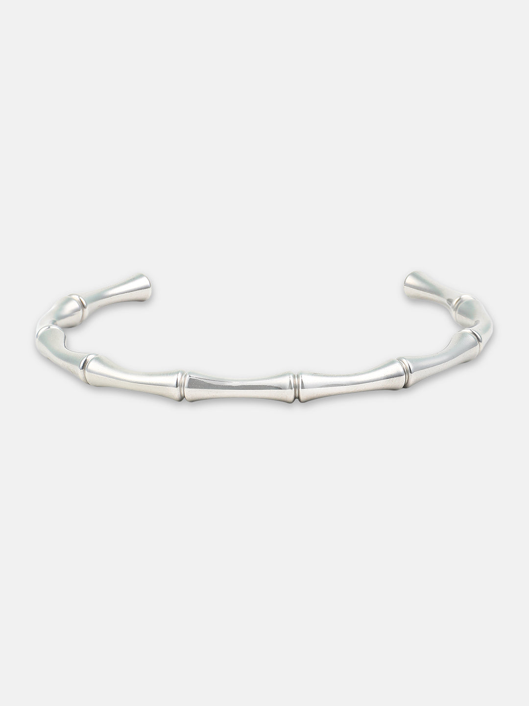 The Bamboo Cuff Bracelet - Metallic Silver