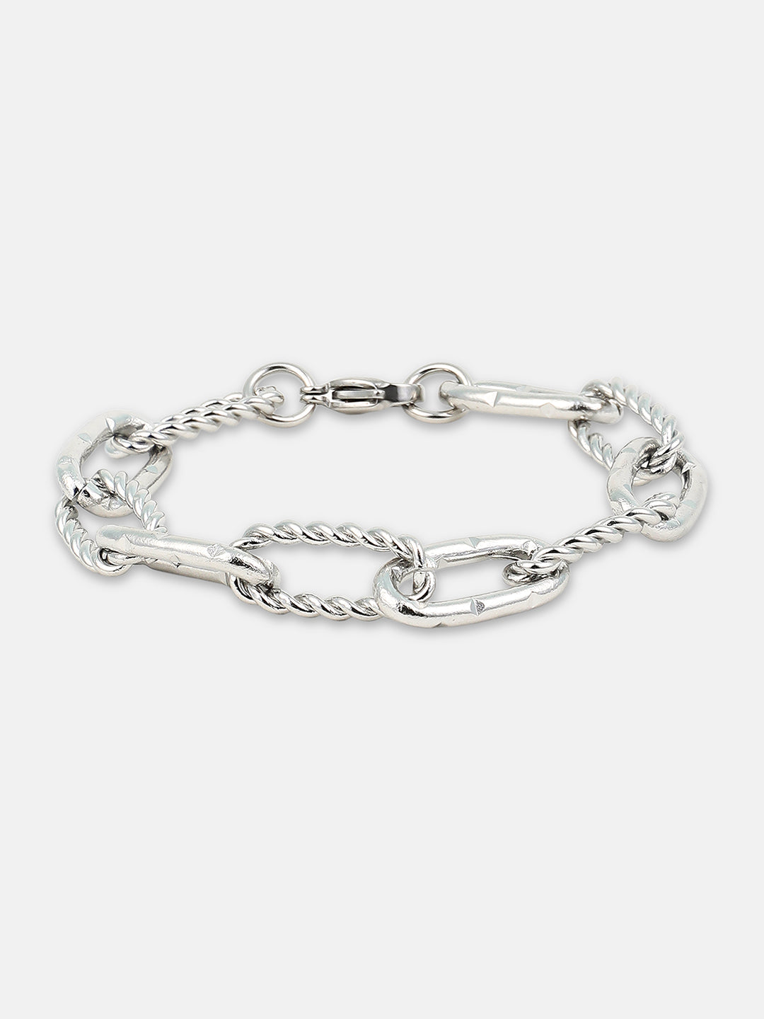 The Twisted Link Bracelet - Metallic Silver