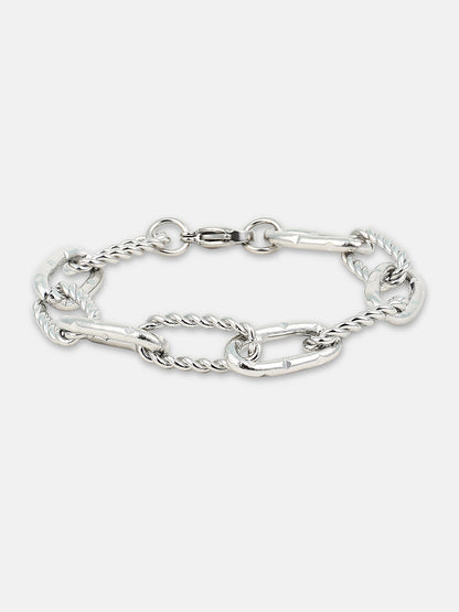 The Twisted Link Bracelet - Metallic Silver