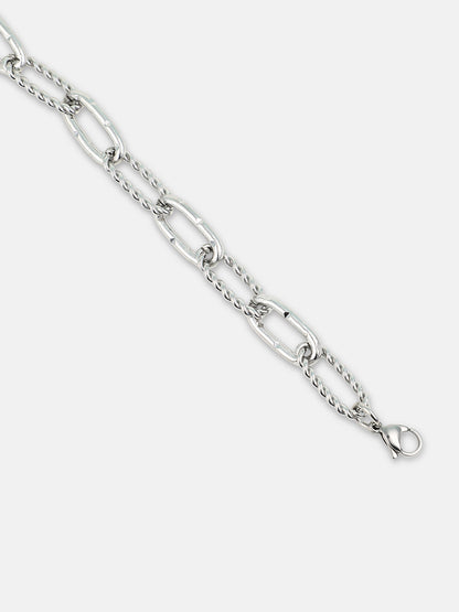 The Twisted Link Bracelet - Metallic Silver