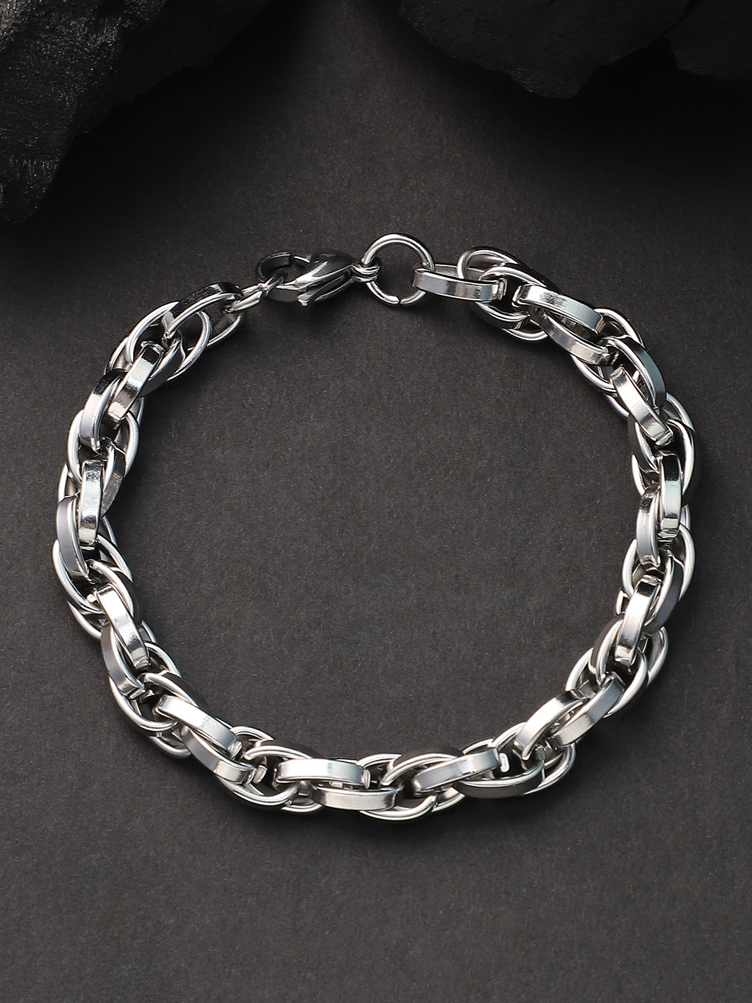 The Interweave Link Bracelet - Metallic Silver