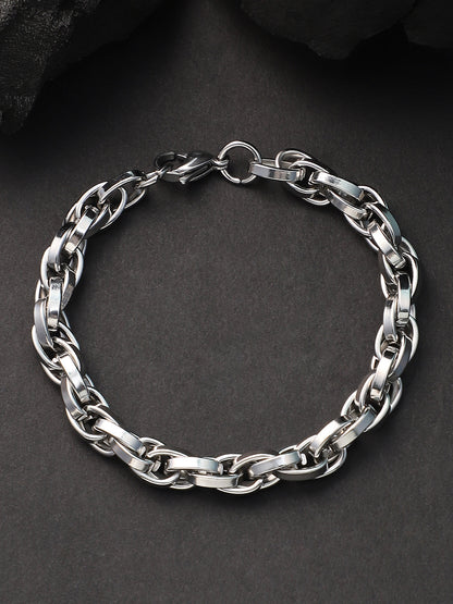 The Interweave Link Bracelet - Metallic Silver