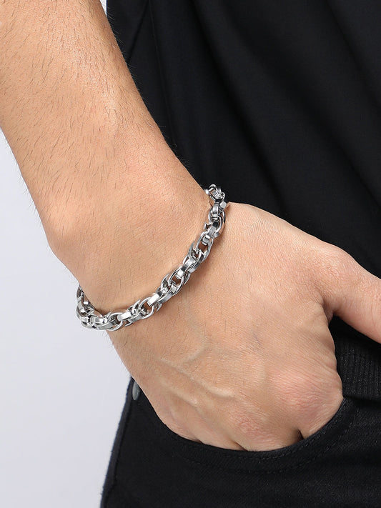 The Interweave Link Bracelet - Metallic Silver