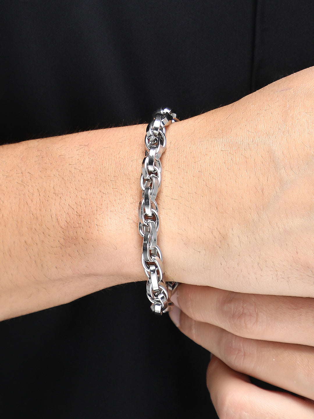 The Interweave Link Bracelet - Metallic Silver