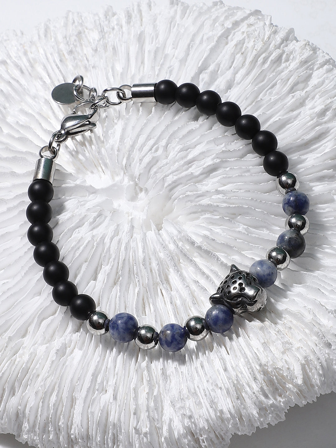 The Pantha Beaded Bracelet - Navy Blue
