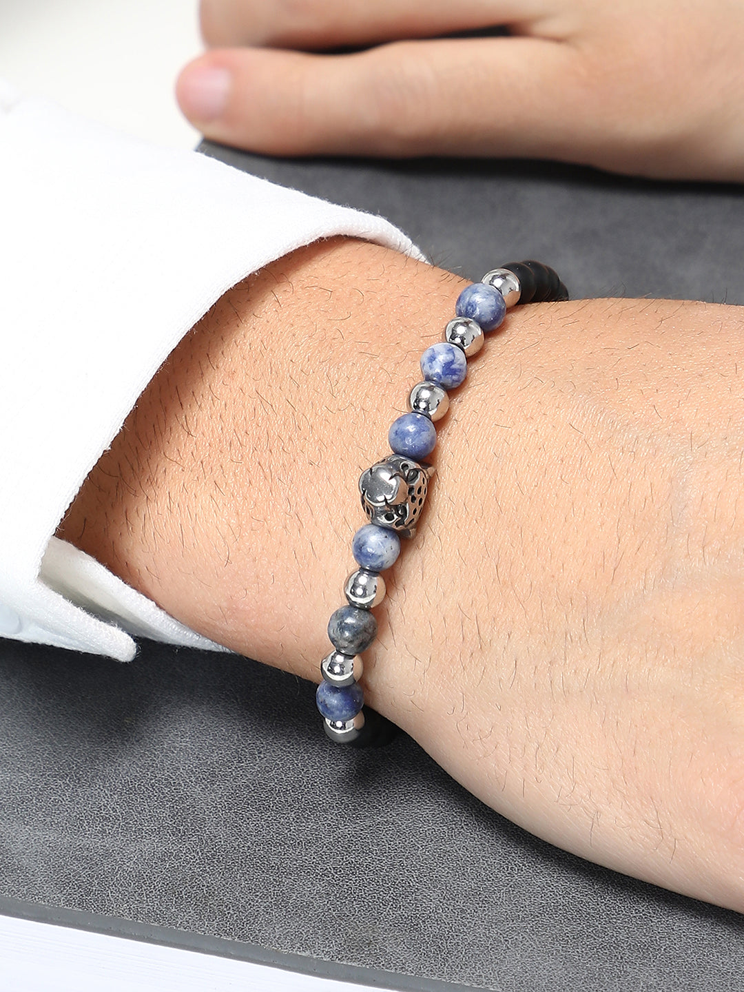 The Pantha Beaded Bracelet - Navy Blue
