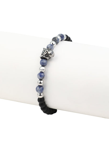 The Pantha Beaded Bracelet - Navy Blue