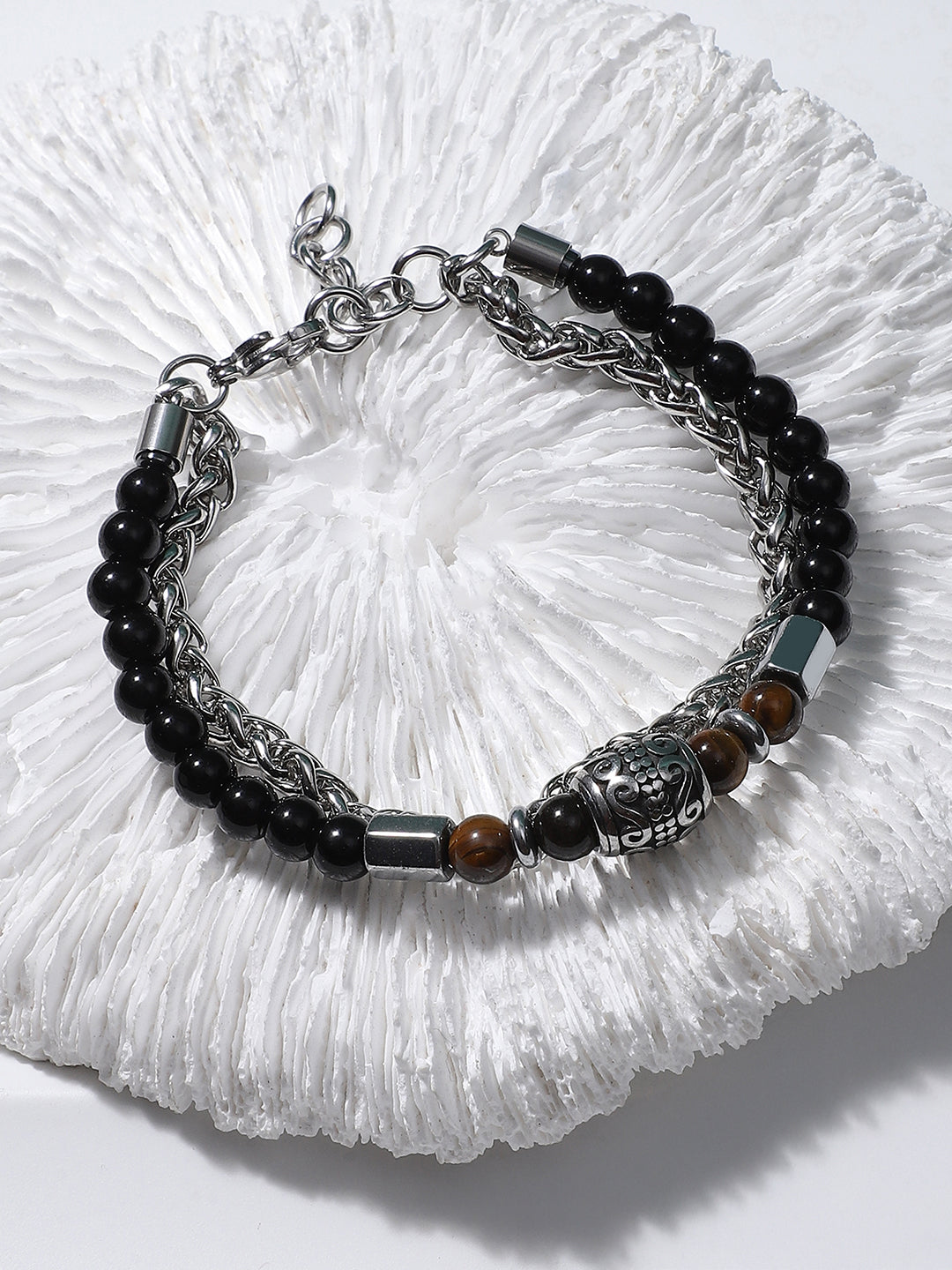 The Aztec Beaded Bracelet - Onyx Black