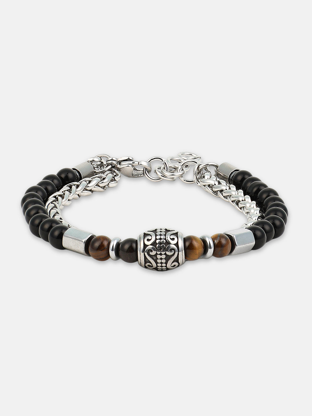 The Aztec Beaded Bracelet - Onyx Black