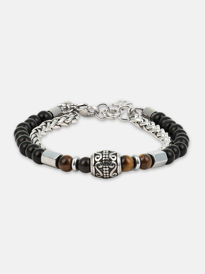 The Aztec Beaded Bracelet - Onyx Black