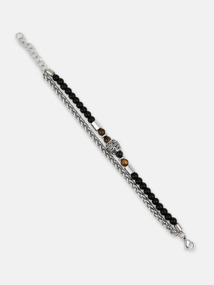 The Aztec Beaded Bracelet - Onyx Black