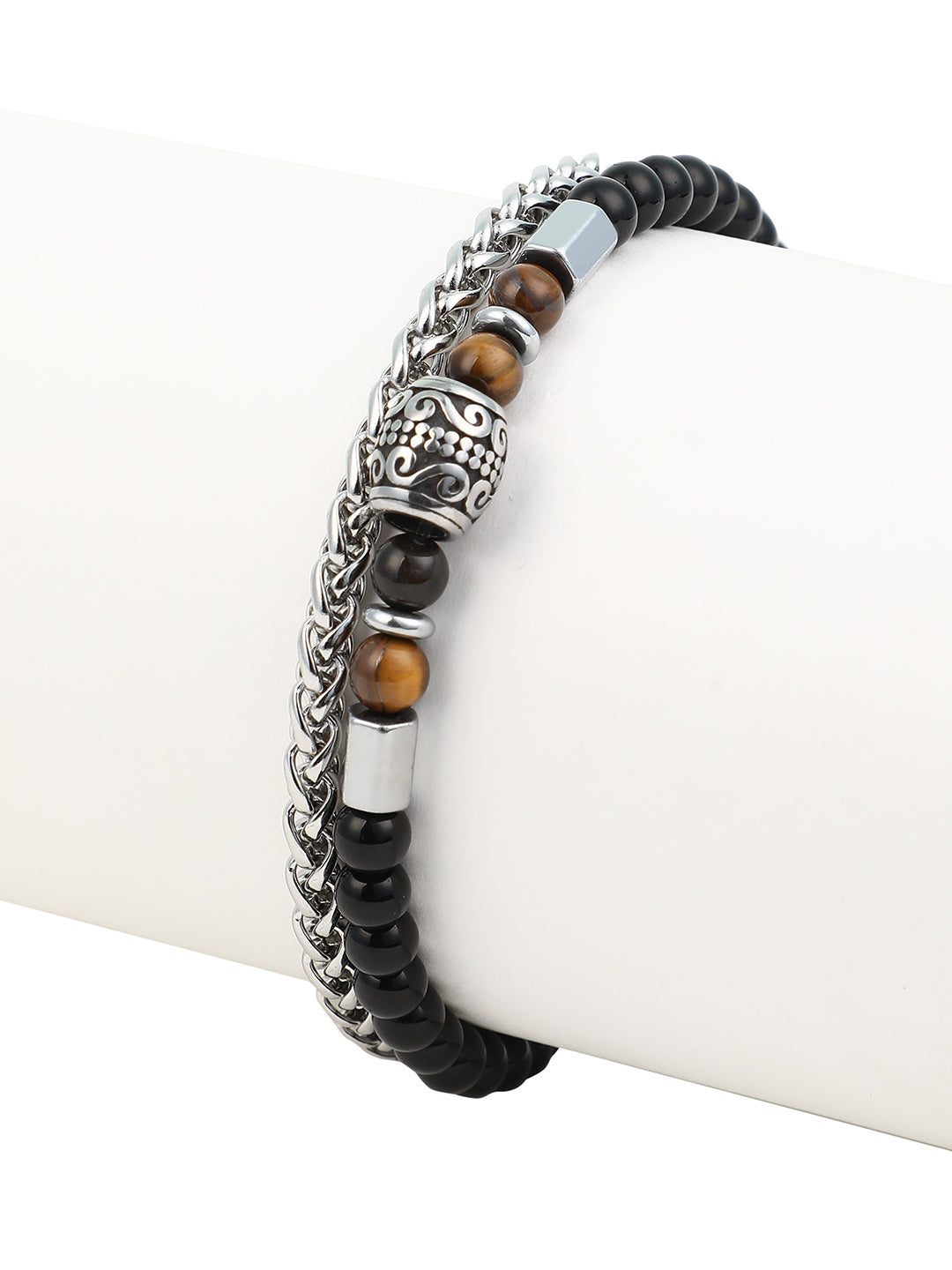 The Aztec Beaded Bracelet - Onyx Black