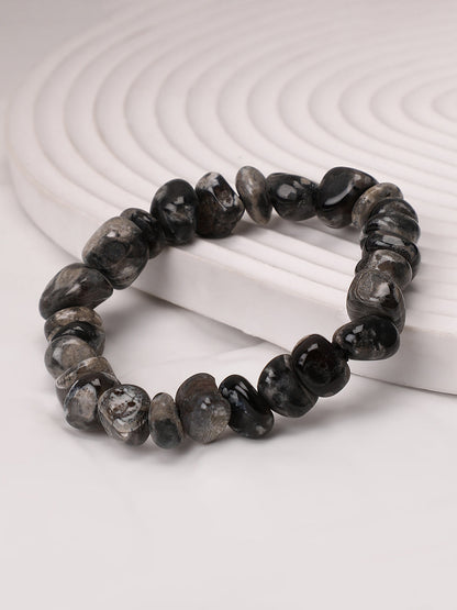 The Dented Beaded Bracelet - Onyx Black