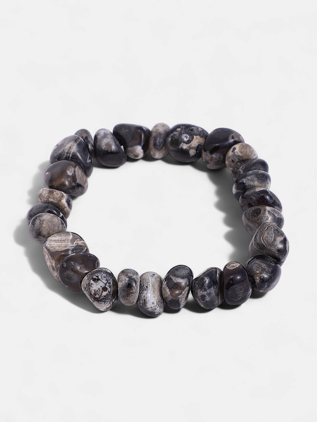 The Dented Beaded Bracelet - Onyx Black