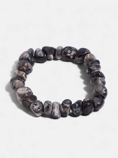 The Dented Beaded Bracelet - Onyx Black