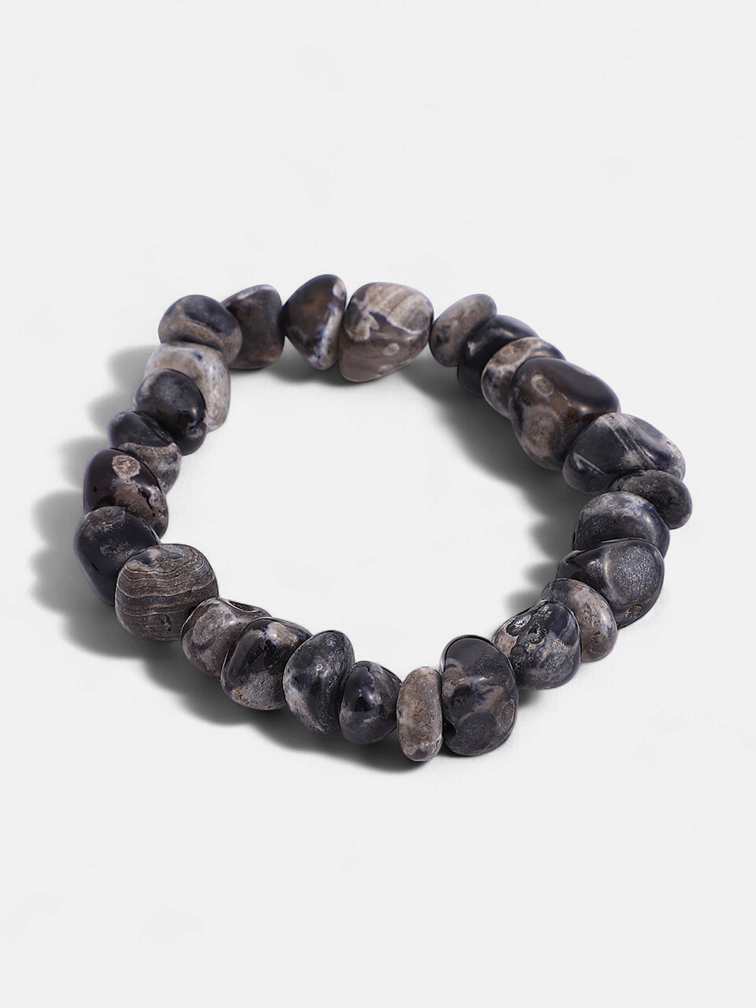 The Dented Beaded Bracelet - Onyx Black