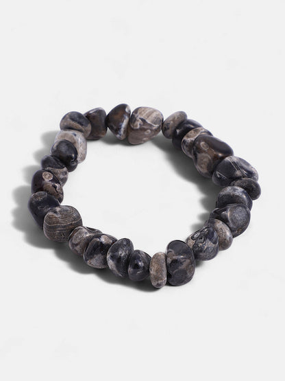 The Dented Beaded Bracelet - Onyx Black