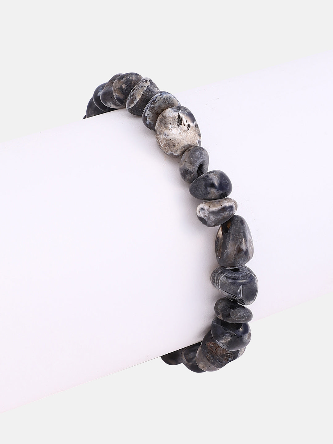The Dented Beaded Bracelet - Onyx Black