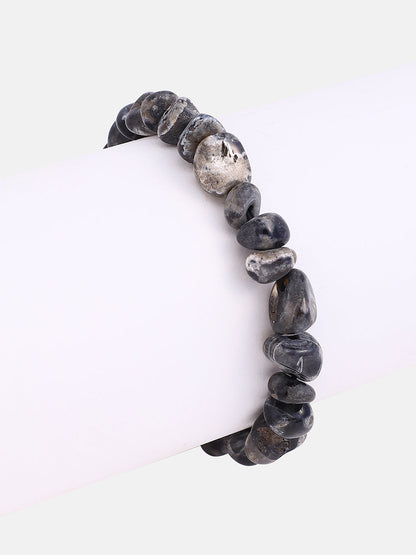 The Dented Beaded Bracelet - Onyx Black