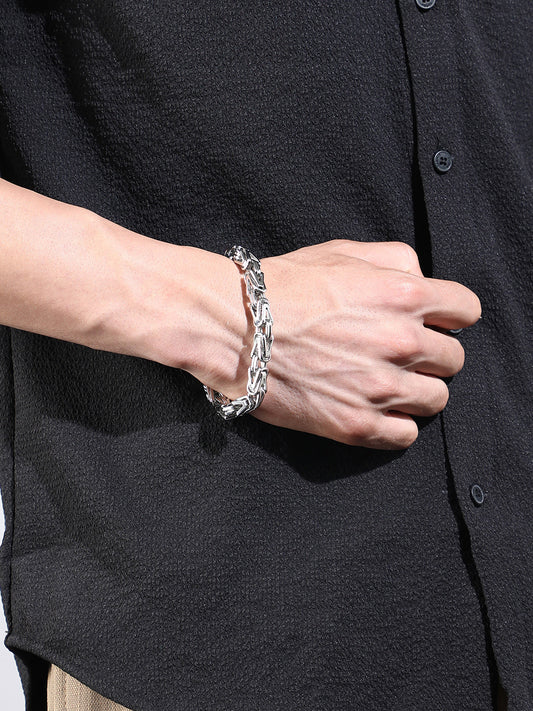 The Byzantine Chain Bracelet - Metallic Silver