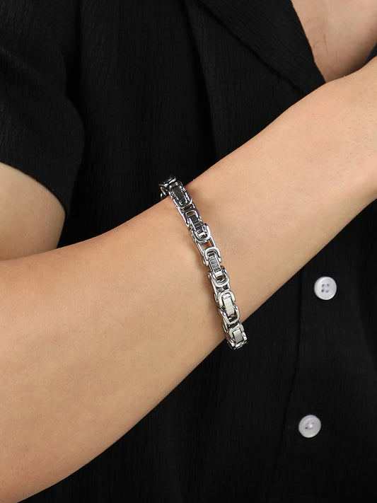 The Machina Chain Bracelet - Metallic Silver