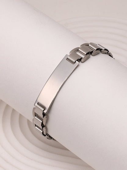 The Mechanical Slate Chain Bracelet - Metallic Silver