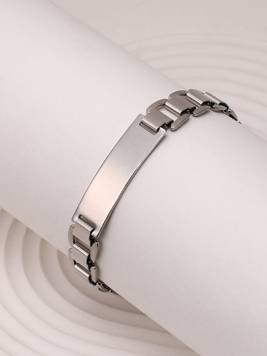 The Mechanical Slate Chain Bracelet - Metallic Silver