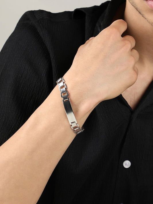 The Mechanical Slate Chain Bracelet - Metallic Silver