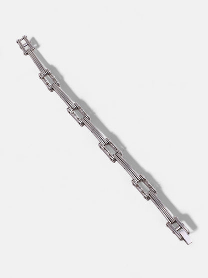 The Hinge-Link Chain Bracelet - Metallic Silver