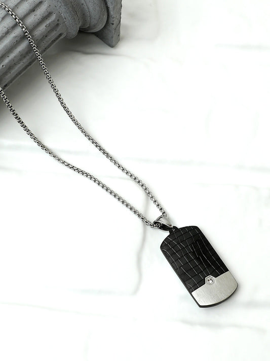 The Croc-Plate Pendant Necklace