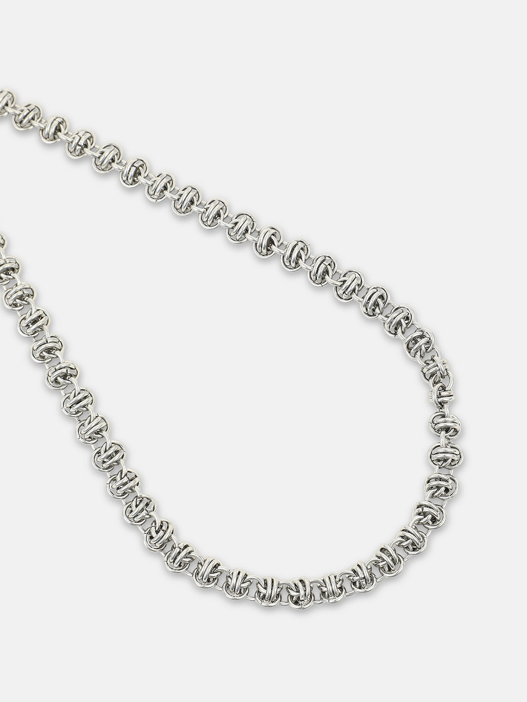 The Knot Chain Necklace - Metallic Silver