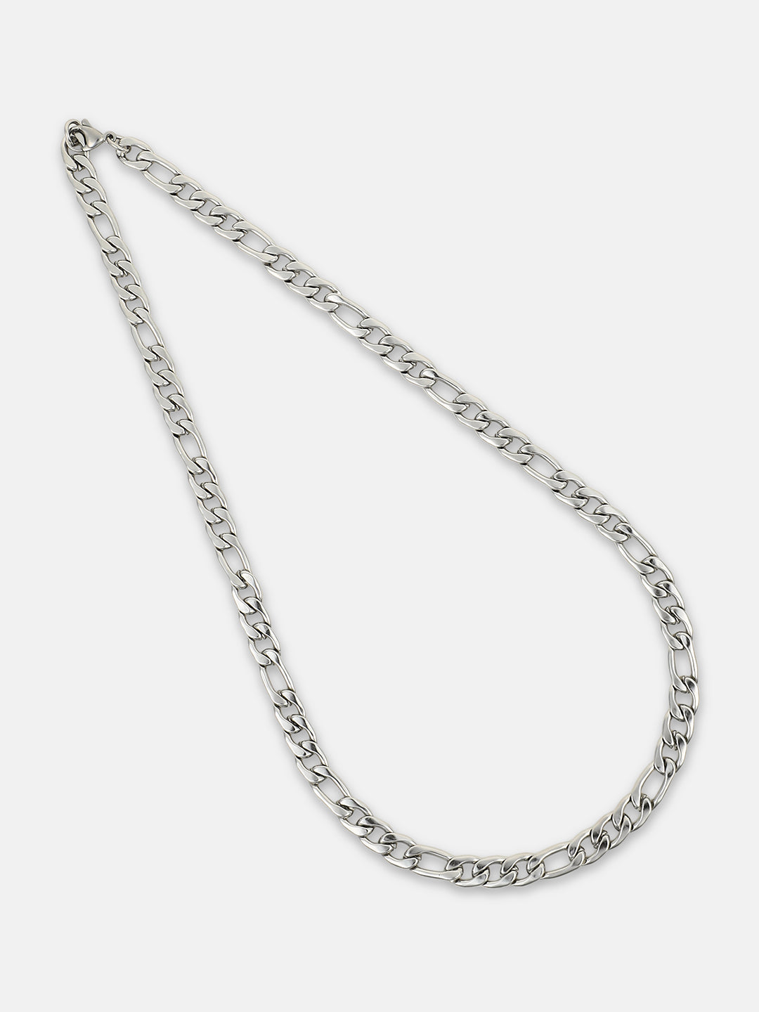The Flatten-Link Chain Necklace - Metallic Silver