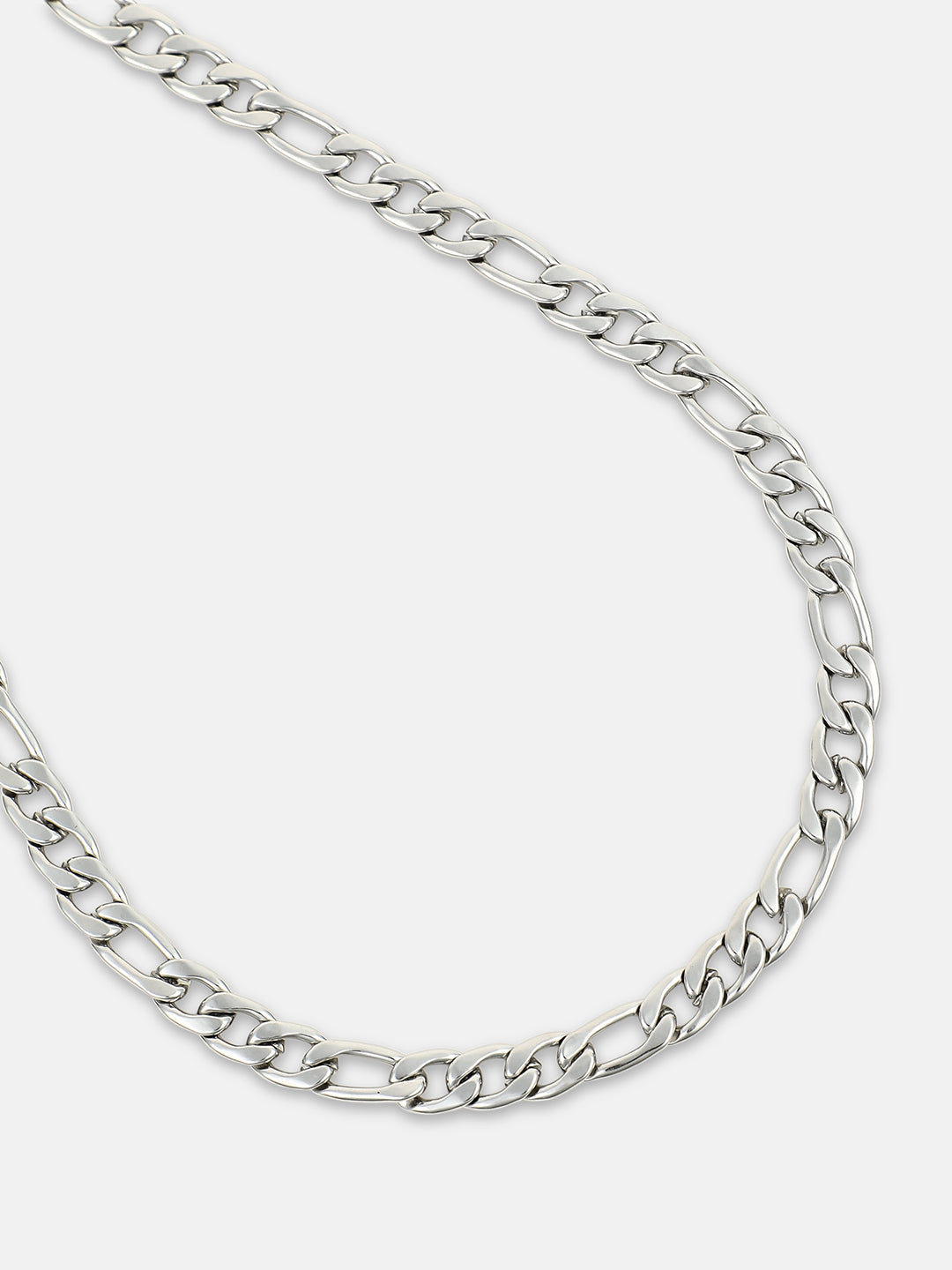 The Flatten-Link Chain Necklace - Metallic Silver