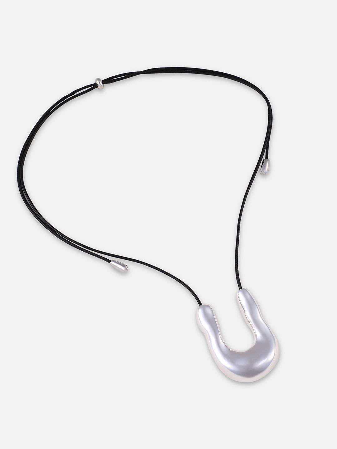 The Houston Pendant Necklace Metallic Silver