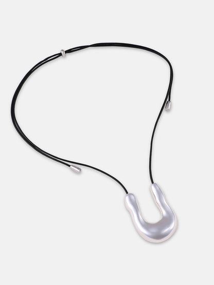 The Houston Pendant Necklace Metallic Silver