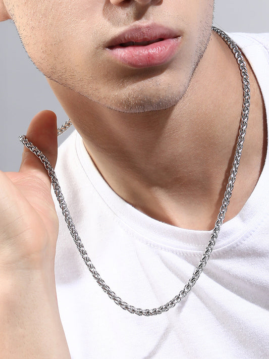The Minimal-Byzantine Chain Necklace - Metallic Silver