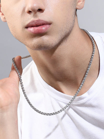 The Minimal-Byzantine Chain Necklace - Metallic Silver