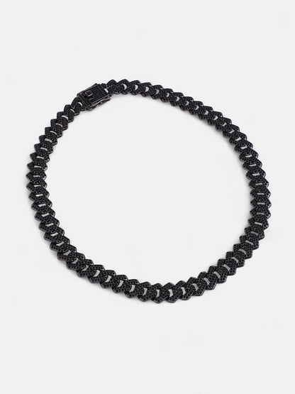 The Bijou-Curb Chain Necklace - Onyx Black