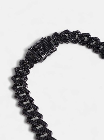 The Bijou-Curb Chain Necklace - Onyx Black