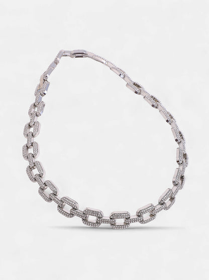 The Bijou-Quad Chain Necklace - Metallic Silver