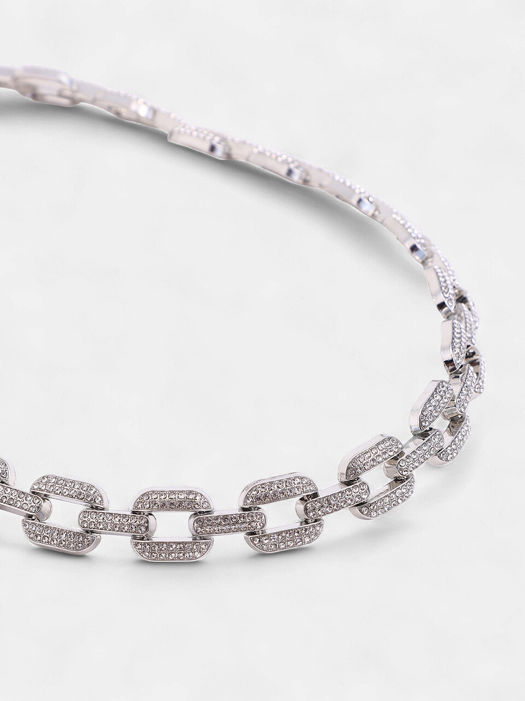 The Bijou-Quad Chain Necklace - Metallic Silver