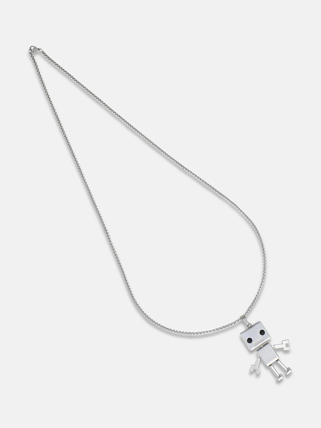 Men's Robot Pendant Necklace - Silver